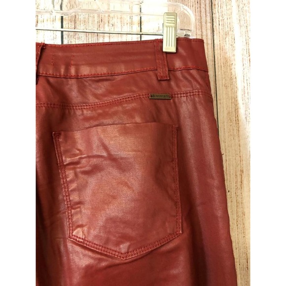 SIBERIAN STUDDED TRIM RED STRETCH SKINNY PANTS 38 - Picture 6 of 6